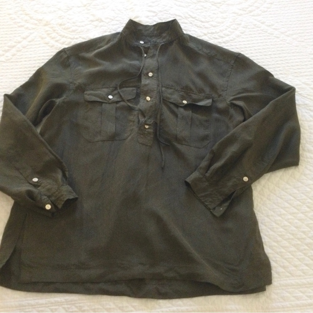 Polo Ralph Lauren Green 100% Silk Top